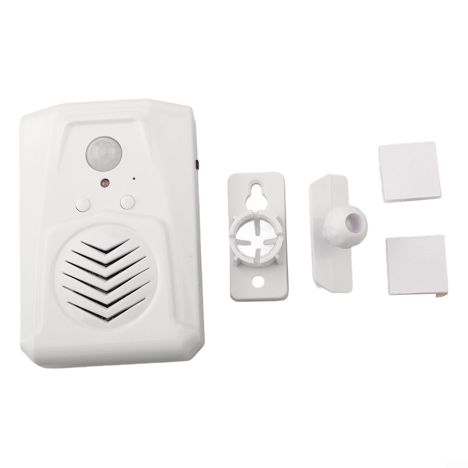 USB Powered Doorbell with Motion Sensor Alarm for Door, MP3 Audio Player, Infrared Induction, 4M Detection, 80-120dB Volume, for Home Security, White