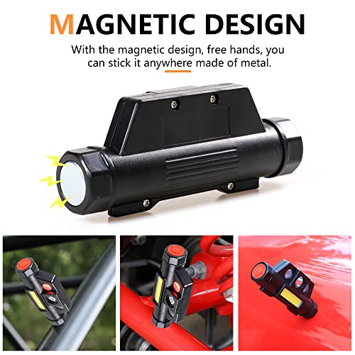 Rerpro Utv Dome Light Roll Bar Interior Led Lighting For Polaris Rzr Can Am Atv Golf Cart Boat Off-Road 1.5“-2.0" Roll Cage Mount Blue Red Emergency Strobe Lights Bar 2 Pack Us Flag #TOP4