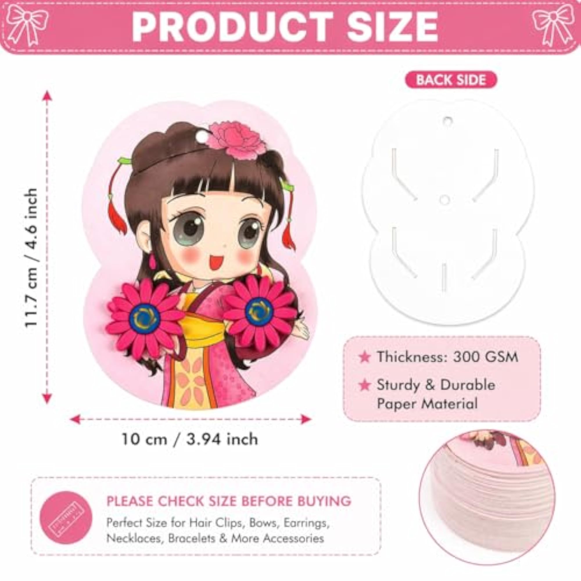 Hair Clip Display Cards for Hair Accessories, Packaging