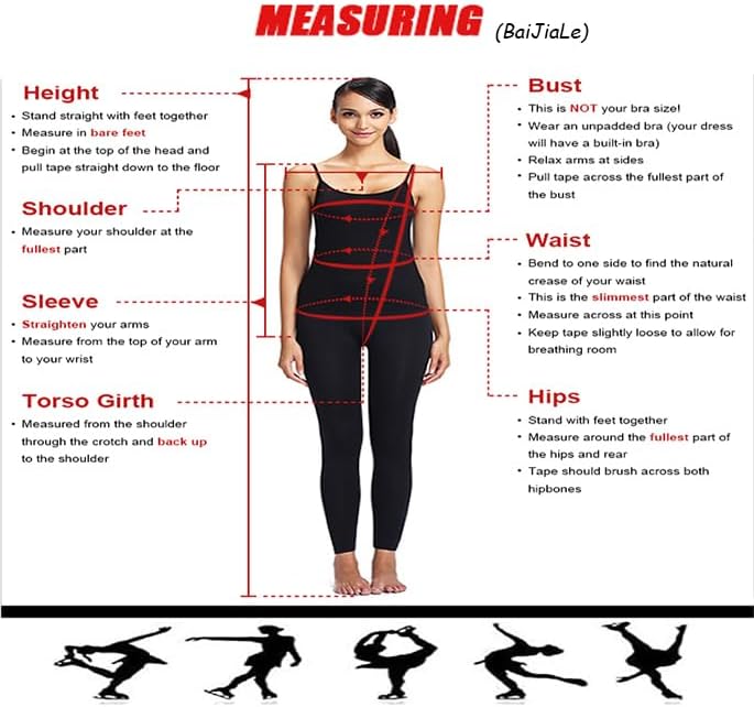 JRUIA Women's Figure Skating Dress Girls' Ice Skating Clothing Elasticity Adults Professional Gymnastics Dance Costumes