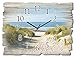 Produktbild Artland Wanduhr ohne Tickgeräusche aus Holz Funk Uhr lautlos Querformat 40x30 cm Shabby Landhausstil Maritim Natur Landschaft Strand Düne Meer T9EX