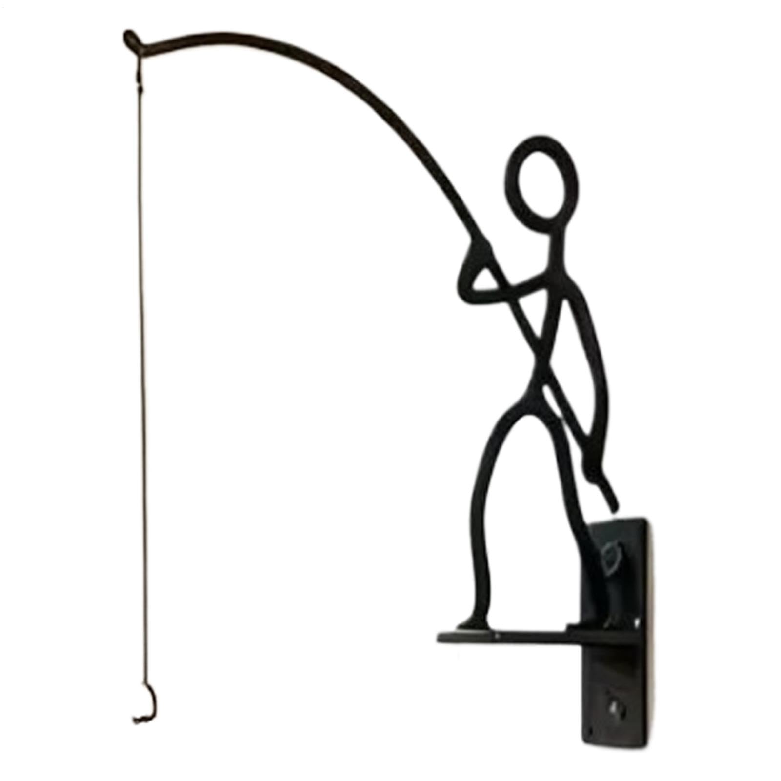 Pêcheur en fer résistant aux intempéries pour déco de jardin