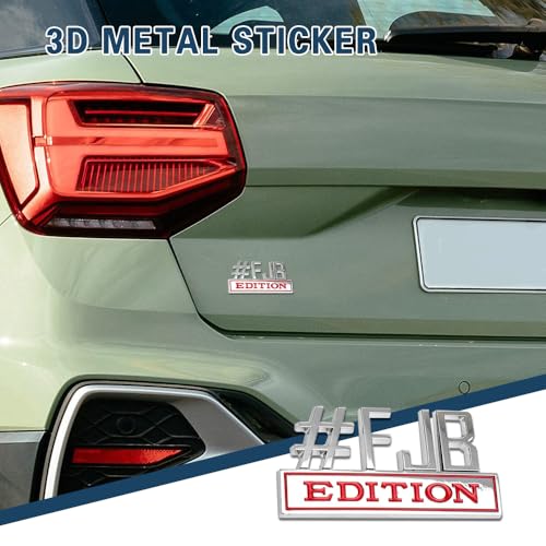 Image of FJB Edition Car Emblem, 3D Letters #FJB Car Edition Emblem, 3D Auto Car Emblem, 3D Raised Letters Bumper Sticker, Car Exterior Emblems Badge 3D Sticker Decal Replacement for Cars Bumper Window