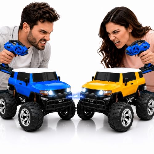Image of GRAPHENE 1:8 Scale Remote Control Battle Big SUV Car Pack of 2 with Inflated Off-Road Tires High-Speed RC Monster Truck Durable Heavy-Duty Body Arcade 4WD Long Range Toy Car for Kids & Adults