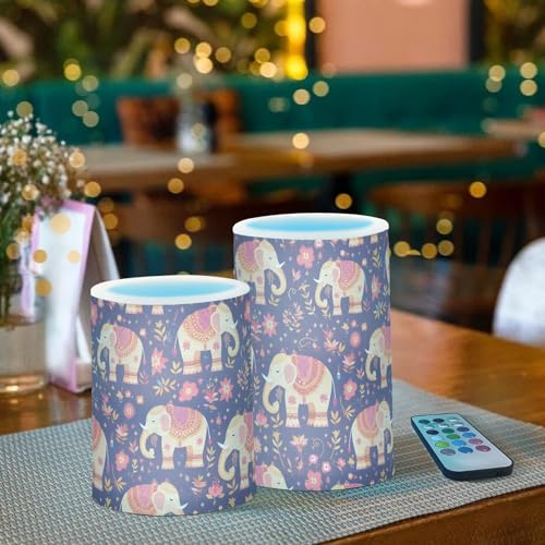 Bougies à piles violettes GuoChe lot de 2 avec télécommande pour déco