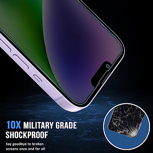 Image of ArmourPro Privacy Tempered Glass for iPhone 14 Plus, iPhone 13 Pro Max, Anti Spy Anti Peeping Screen Protector, Edge-to-Edge Full Coverage, 9H Hardness with Cable Protector | Black