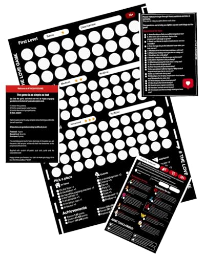 Image of O PTIFINE Adults Romantic Couples Gift Scratch Off Poster 169 Love Tasks - Positions & Conversations & Date Night Ideas