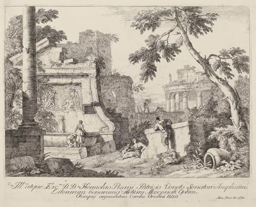 Cuadro lienzos Paesaggio con rovine de Marco Ricci para decoración de salón de 60x90cm