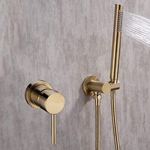 Robinet de douche en laiton or brossé pour salle de bains chic