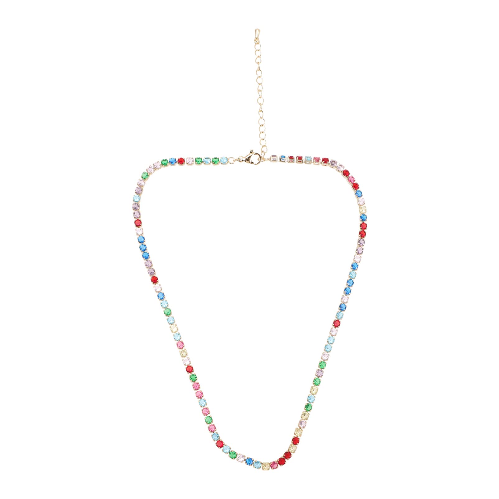 TENDYCOCO Collar De Circonio Para Mujer Circonita Cúbica Collar De Tenis Para Mujer Joyería Para El Cuello Collar Para Mujer Pendientes Rosa Cadena De Tenis De Cristal Joyería