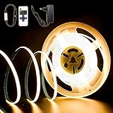 Bande LED COB de 2M: Grâce à l'amélioration de la technologie COB, l'effet lumineux continu de notre bande LED COB de 2m est plus uniforme. Avec 320 LED par mètre, la bande produit un éclairage esthétique et agréable pour les yeux, sans points lumineux gênants. Idéal pour une décoration intérieure exigeante.