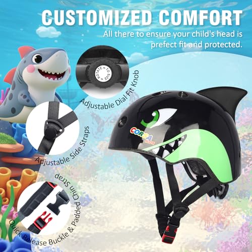 Image of Kids Toddler Bike Helmet, Adjustable and Multi-Sport for Child Boys and Girls, 2 Sizes