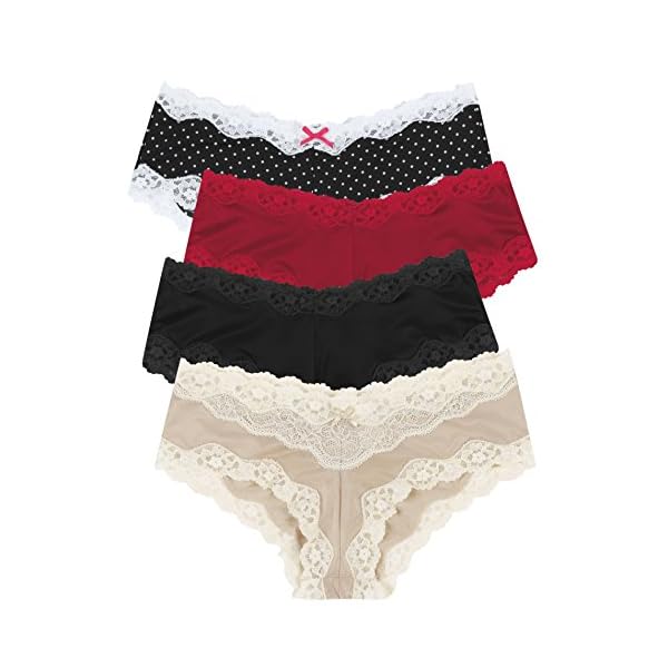 0417BLG199 Womens Black panties, Darling Dot/Scarlett Kiss/Black/Latte, L/7