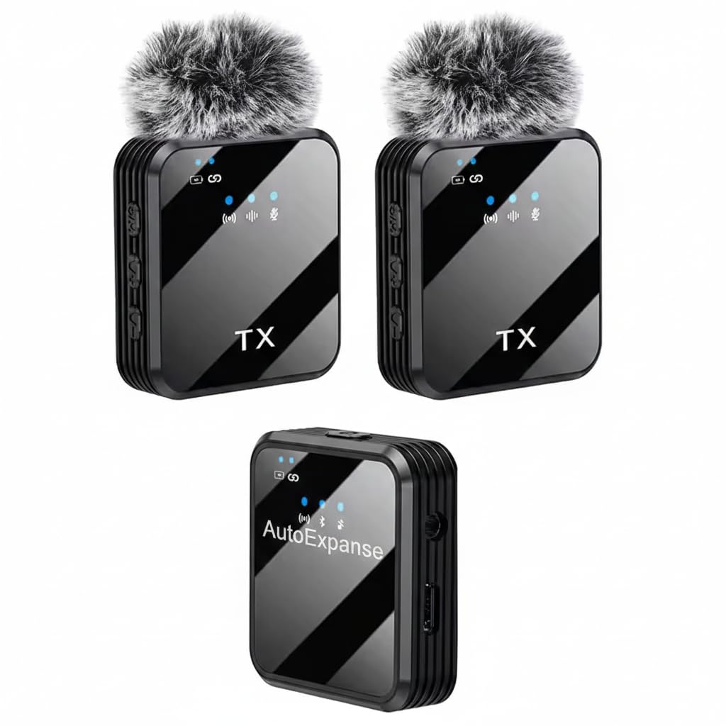 Professional Wireless Lavalier Microphone for iPhone, Android, Camera & PC – 2026 AI Noise Cancelling Lapel Mic – Plug & Play 3-in-1 Mini Microphone for YouTube, Vlogging,