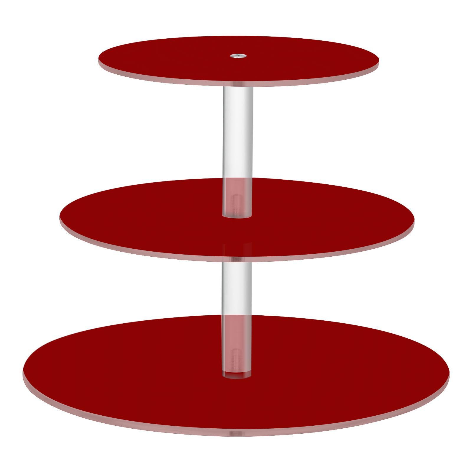 Zathe Dark Red Clear Tray Spill-Proof Three-Layer Circulars Display Stand Store Sundries In The Entrance Hall