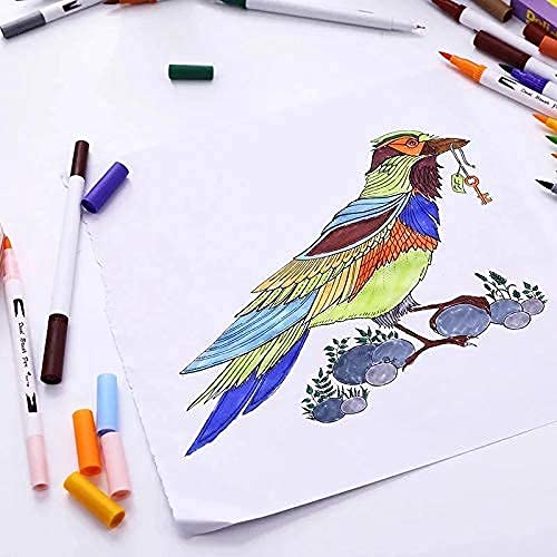 Image of Dudustrong Art Markers Dual Tips Coloring Brush Fineliner Color Water Based Marker Pens Set For Calligraphy Drawing Sketching Bullet Journal (Black,12)