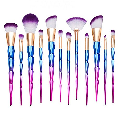 16PCS Makeup Brushes Set, MYSWEETY 12PCS Makeup Foundation Eyebrow Eyeliner Cosmetic Brushes + 2pcs Silicone Makeup Sponge + 1pc Makeup Wash Egg + 1pc Makeup Brush Bag