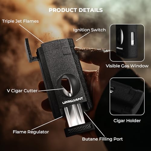 Encendedor para cigarros con cortador y soporte miniatura 3