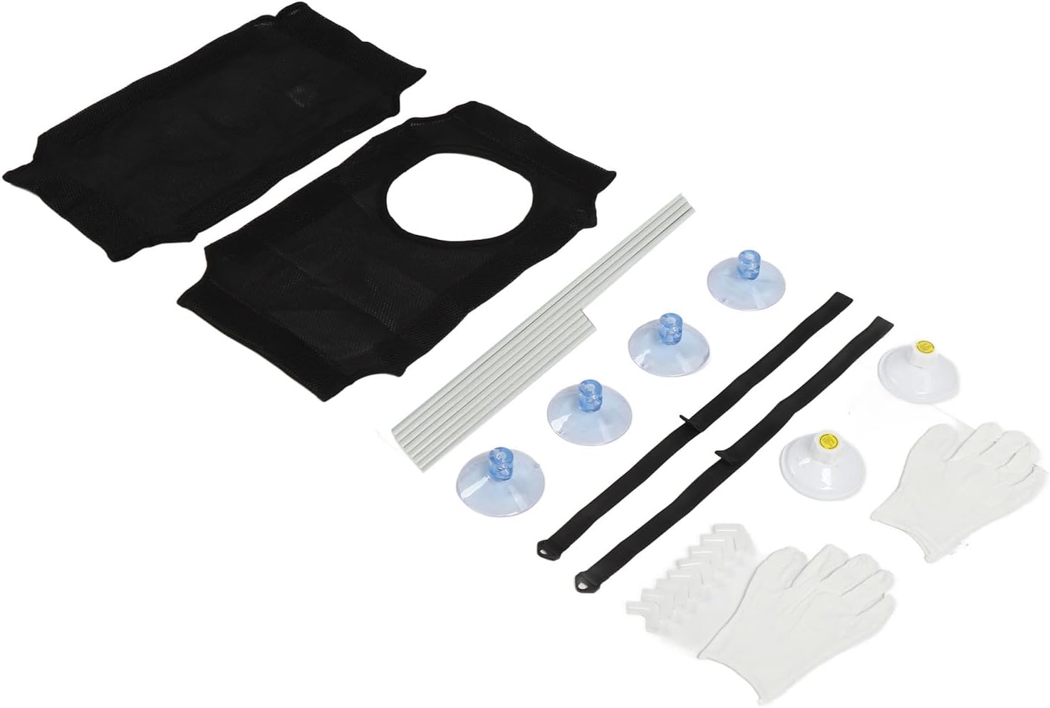 Cat Window Hammock, Sturdy Suction Cup Cat Perch with Support Rods, Double Layer Soft Pet Bed for Indoor Cats, Inflatable Window Lounging Spot for Balcony or Living Room (Black)