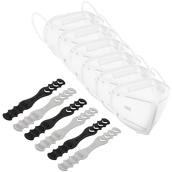 Primelife 6 Pcs N-95 Face Mask and Mask Extender, Reusable and Washable Breathable Masks, Anti Pollution Face Mask With Adjustable Extender For Men, Women & Children - Multicolor (N-95 + ME)(6)