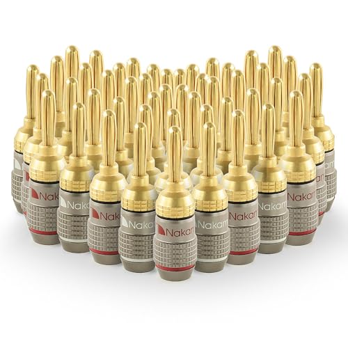 Image of Nakamichi FanLock Excel Series 24k Gold Plated Banana Plugs, 10-18 AWG
