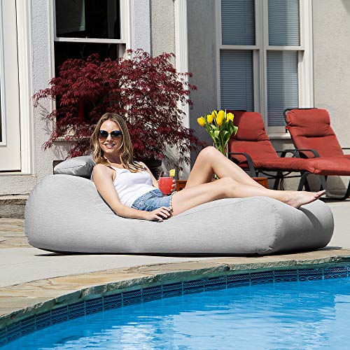 Jaxx Arlo Outdoor Bean Bag Sun Lounger | Pool Patio Chaise Recliner |, Granite #TOP4