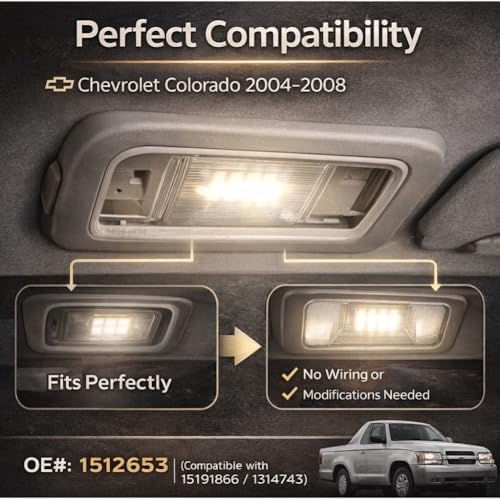 Image of KIMISS Car Interior LED Lamp, 15126553 Car Interior Dome Roof Ceiling Light Working Lamp Fit for 2004-2008