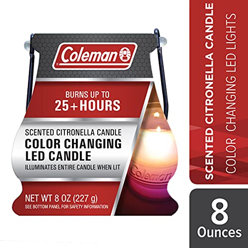 Coleman Color Changing LED Candle Citronella Candle, Outdoor Candle
