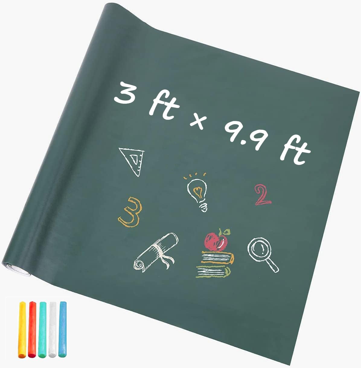 Chalkboard Contact Paper Adhesive Paper Roll Wallpaper Peel and Stick (3 ft. x 9.9 ft., Green)