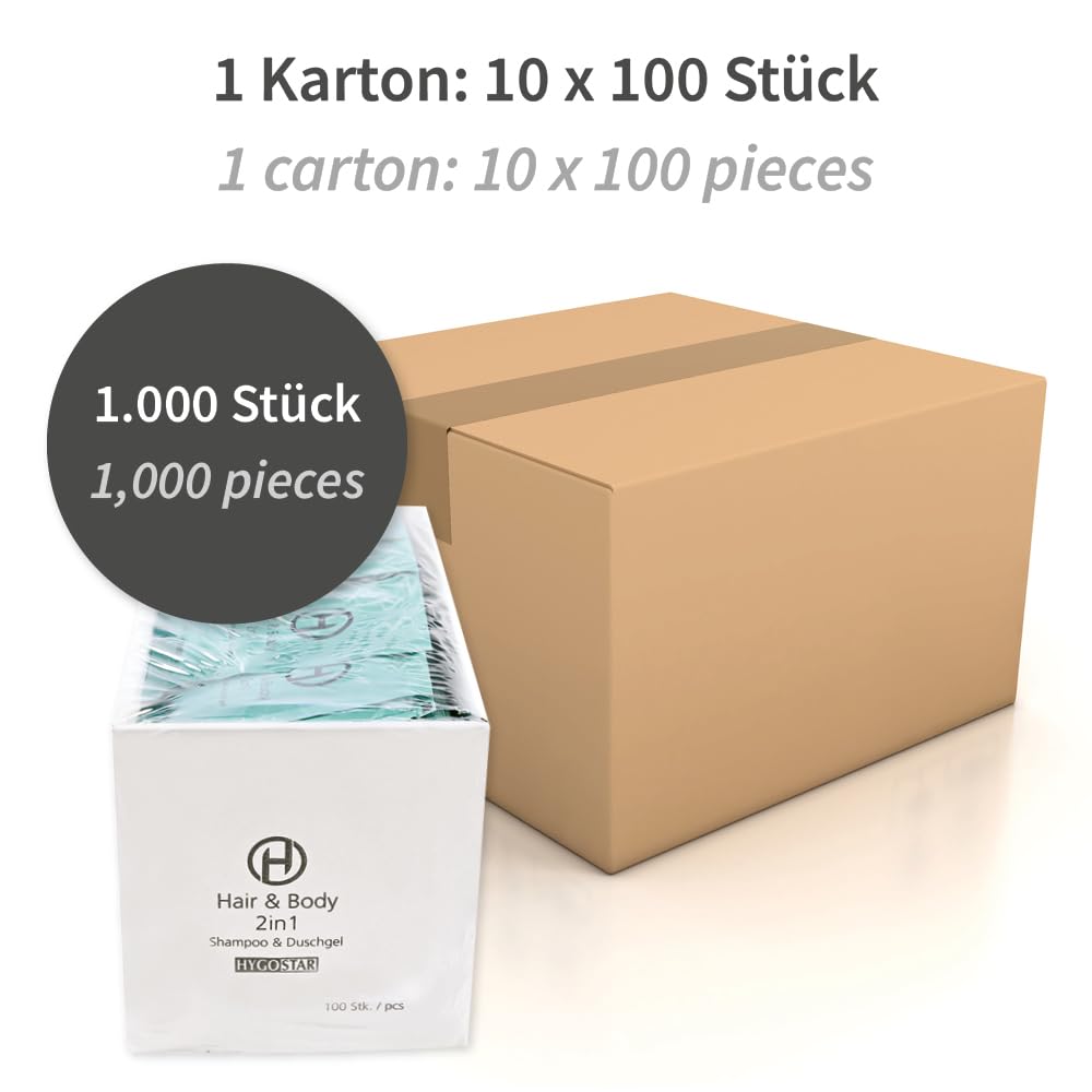 FRANZ MENSCH 1000 Stück, Hair & Body 2in1, 12 ml, hellblau, Einwegkosmetik | Sachet, 11x6cm, Karton, Shampoo & Duschgel, Hotelkosmetik, Einmalkosmetik, hotel amenities, Gäste, Reise