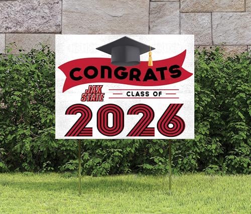 KH Sports Fan Jacksonville State Gamecocks Congrats Class of 2026 Graduation Yard Sign, 18x24