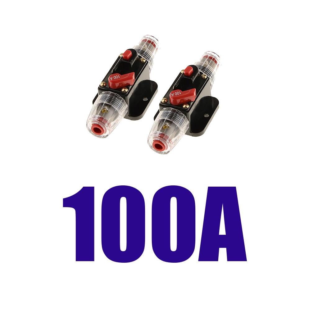 2X 100A Circuit Breaker Fuse Inverter Audio ion DC Manual Reset Switch - 12V-24V Audio Fuse Holder for Car Audio/Video System Overload ion