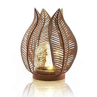 AMAZON - QZGE Solar Outdoor Lights Garden Decor Waterproof Crackle Glass Globe,Metal Yard Art Outdoor Solar Garden Lights for Decor Yard,Porch,Patio Decorations.Gardening Gifts for Women/Mom.