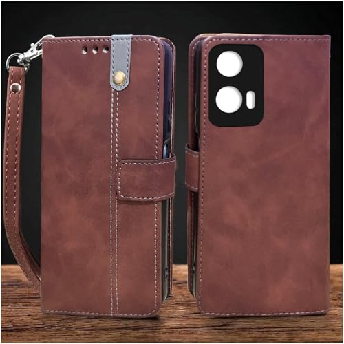 Image of Excelsior Flip Cover for Motorola Moto Edge 50 Fusion, Moto G85 5G | Premium PU Leather | Full Protection (Coffee)