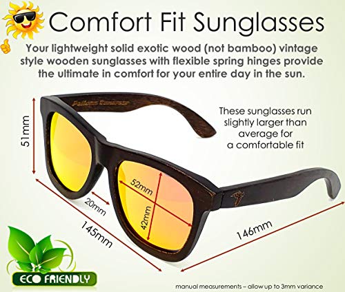 Image of Wood Sunglasses | Polarized | Vintage Wooden Frame | 100% UVA /UVB Protection | Bamboo Case | Men Women