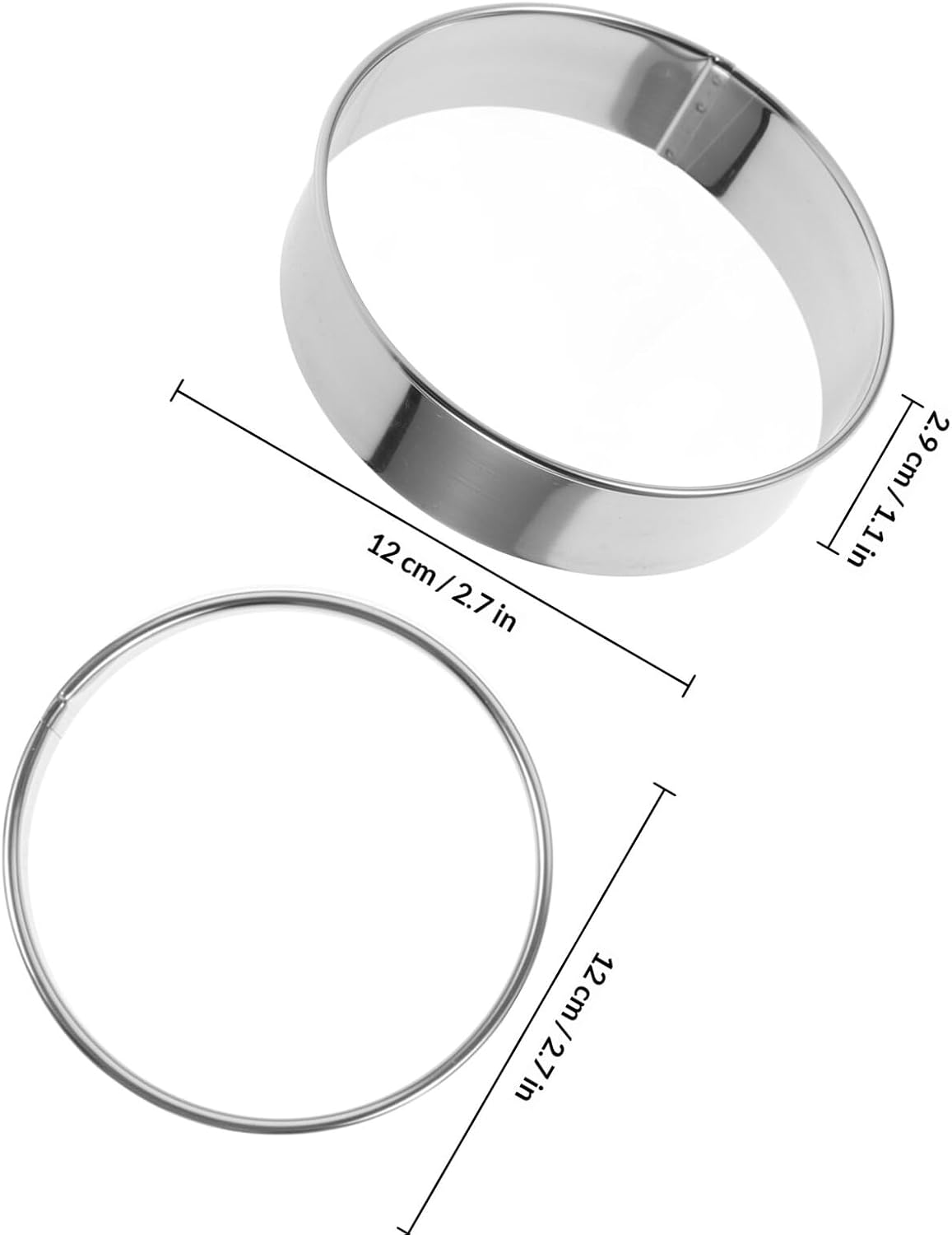GANAZONO Stainless Steel Cake Baking Ring Set 304 Material Non-stick Mousse Mold round Tart Pan for Home Bakery and Pastry Cooking