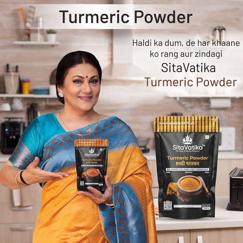 Image of Sitavatika Pure Turmeric Powder 200gm No Added Colours and Chemicals with Natural Oils Rich Tasty and Healthy Golden Spices Haldi No added Colours and Chemical