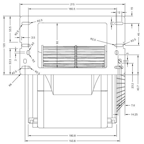 Easyricambi Motore Ventilatore centrifugo GT500CE01-W935050011 Stufa a Pellet - 210mm, Bocchetta: 160x92 1-100W
