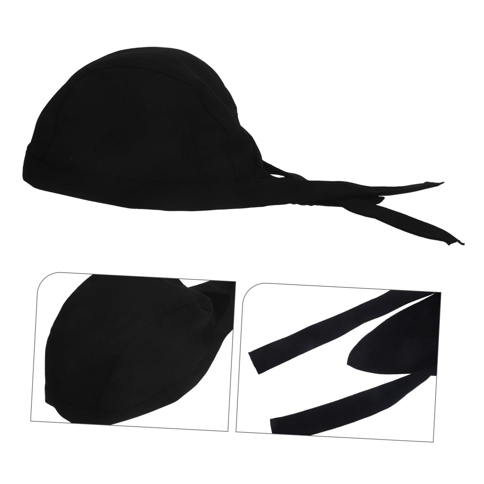 VANZACK 6 Gorros de Chef de Algodón Cómodos y Resistentes al Aceite Negro Unisex para Chefs de Restaurante y Cocina en Café