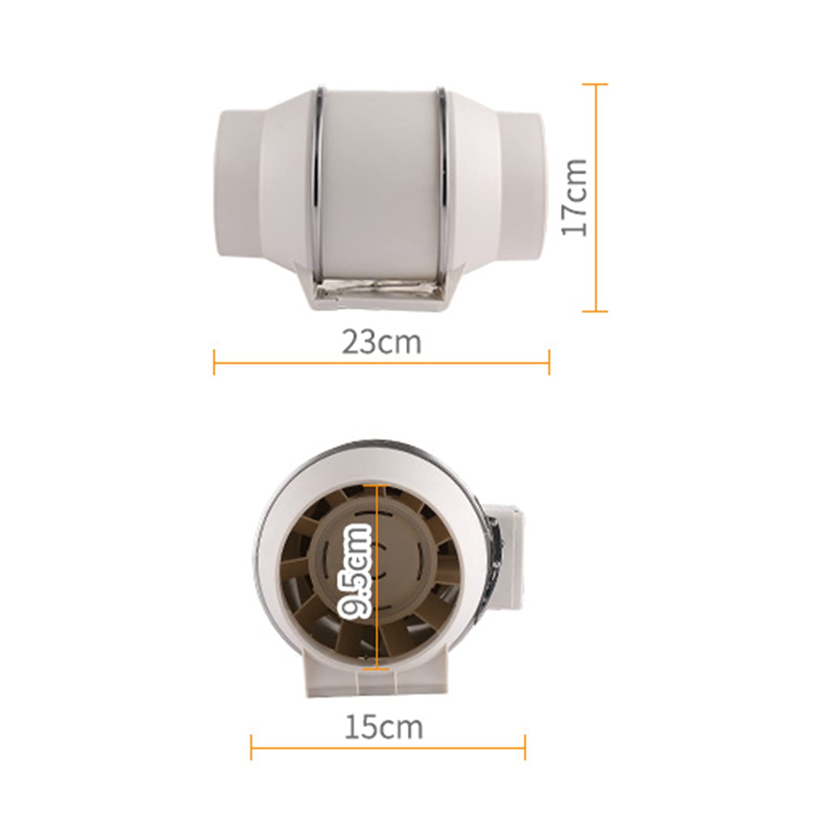 Ventilador de tubo de 220 m³/h, ventilador de canal en línea, ideal para tiendas de crecimiento, ventilación y soplador de aire, ligero, para oficina, tiendas de crecimiento, hidroponía
