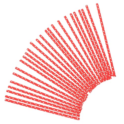 100 pitillos rojos de papel biodegradable 19.7x0.6 cm miniatura 1