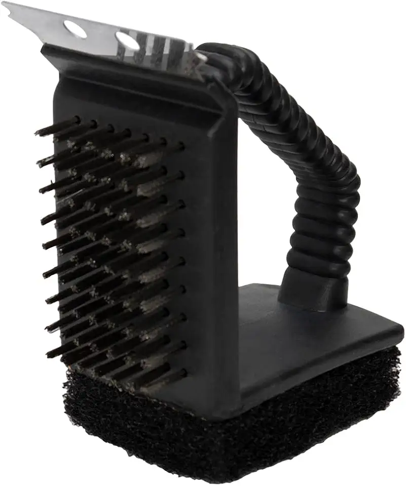 Mimo Style Escova Para Limpar Grelha e Churrasqueira Com Espátula 3 em 1. Feita Em plástico e Suas Cerdas de Aço Inoxidável, Eficaz Na Remoção de Gordura e Sujeiras de Sua Churrasqueira
