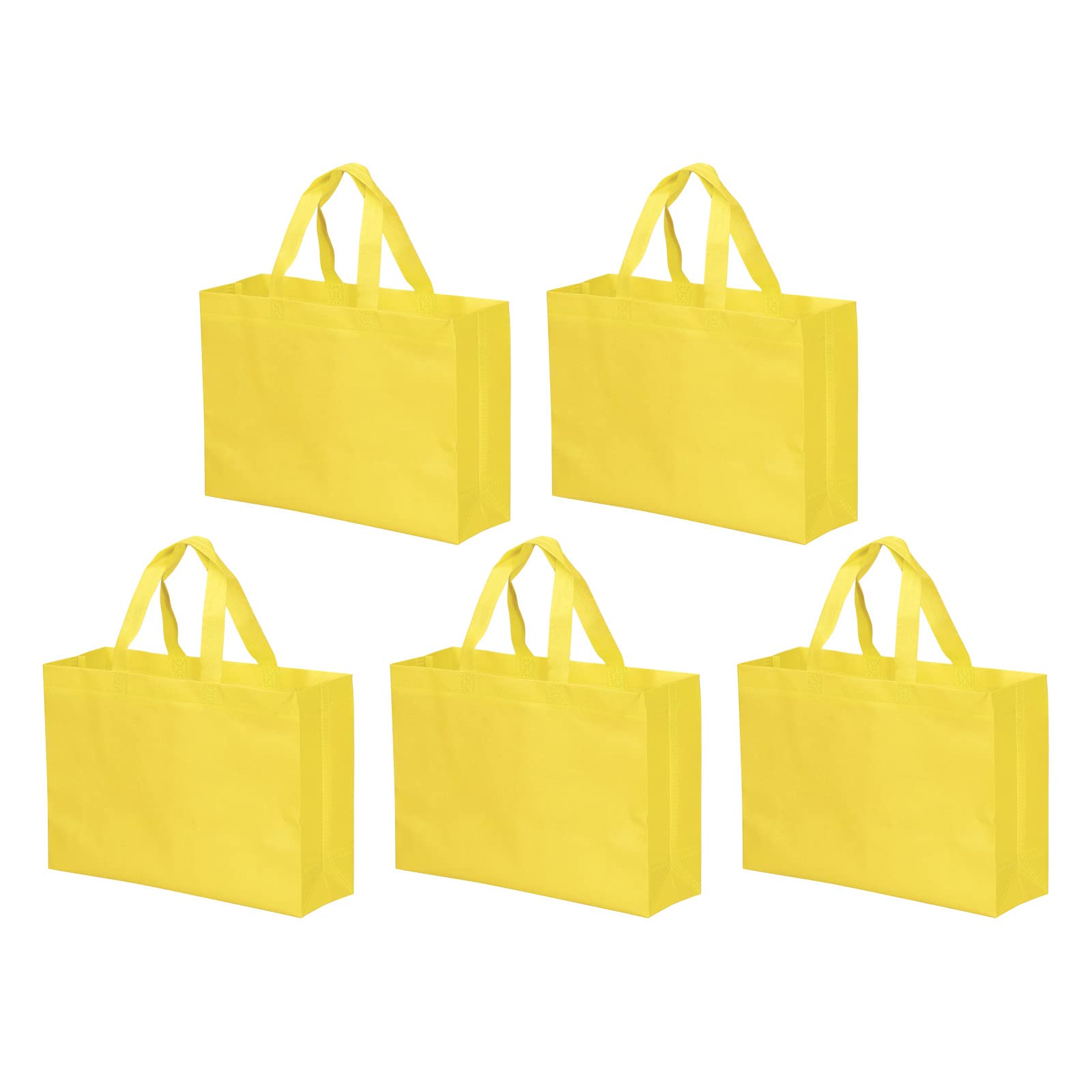 YOKIVE 10 Pack Reusable Gift Bag, DIY Blank Non-Woven Tote Bags, Great for Arts Crafts Grocery(Yellow, 25 x 35cm)