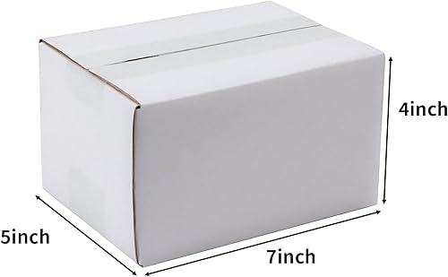 Miniatura 2 de Hoikwo Juego de 25 cajas de envío pequeñas blancas de 7 x 5 x 4 pulgadas, cajas de cartón resistentes para pequeñas empresas para envíos de embalaje