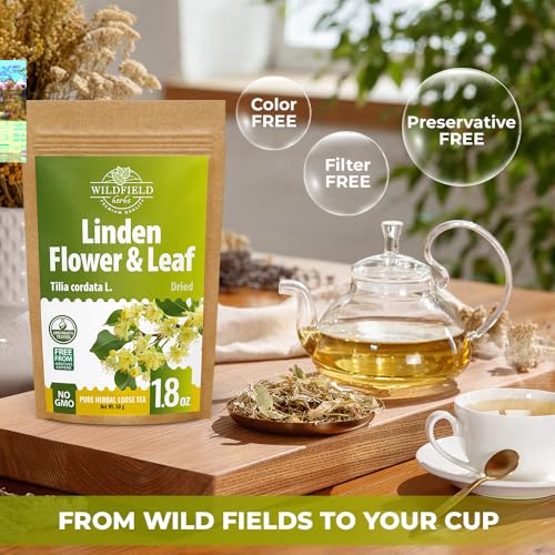 Image of 1.8 oz. Linden Tea Loose Leaf Te De Tilo Dried Linden Blossom Herb (Tilia Cordata) - 50g Tea Herbal Lipa Tila