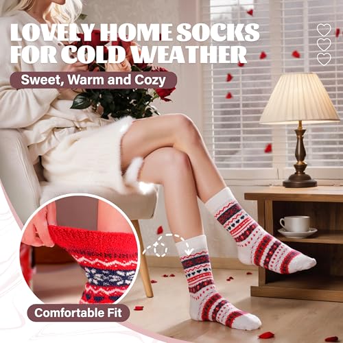 Image of Anlisim Fuzzy Socks for Women, Soft Comfy Cozy Fluffy Thick Winter Warm Fleece Slipper Socks