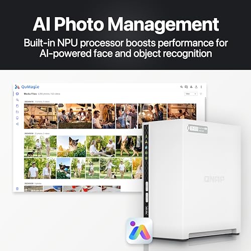 Image of QNAP TS-233-24WD-US 2 Bay Home NAS with 4TB Storage Capacity, Preconfigured RAID 1 WD Red Plus HDD Bundle, with 1GbE Ports