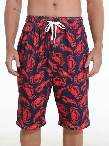 Image of Mens Pajama Shorts Graphic Lounge Bottoms Sleep Pjs with Pockes