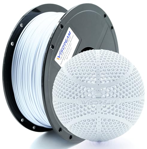Image of FlexiTough Flexible Filament Specifically for Printing Real-Game Bouncy Airless Basketball,1.75mm,1KG (2.2lbs), White