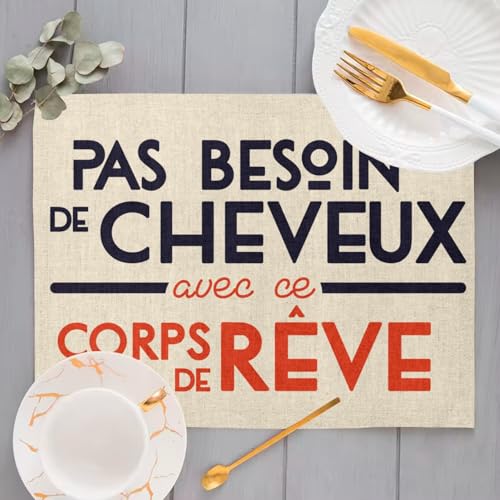 Sets de table en lin 40x28.5 cm pour protéger et décorer la table